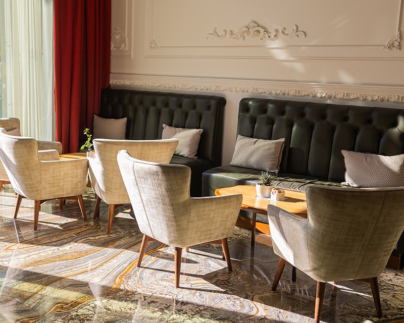 Cozy café seating area